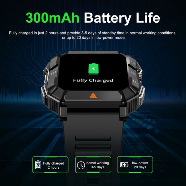 Smart Watch for Men (Answer/Make Call)with Flashlight for Android and iPhone,Waterproof Fitness Tracker with Sleep/100+ Sport Modes