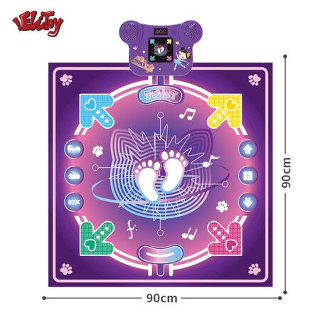 Electronic Dance Mat With Bluetooth,Musical Playing Carpet Toy Dancing Challenge Pad Game with LED Lights and 4 Modes for Kids Age 3-12