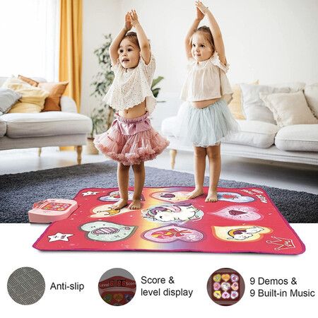 Dance Mat,Electronic Musical Dancing Challenge Pad Game with LED Lights and 5 Modes Educational Toys for Kids Age 3-12