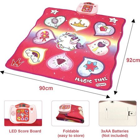 Dance Mat,Electronic Musical Dancing Challenge Pad Game with LED Lights and 5 Modes Educational Toys for Kids Age 3-12