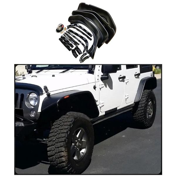 Flat Style Textured Fender Flares Fit For JEEP Wrangler JK&JKU 2007-2017 Guards