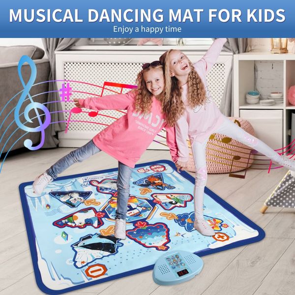 Dance Mat,Dance Mixer Rhythm Step Play Mat,Dance Game Toy with LED Lights, Adjustable Volume Built-in Music,3 Challenge Levels(3-12 Years Old)