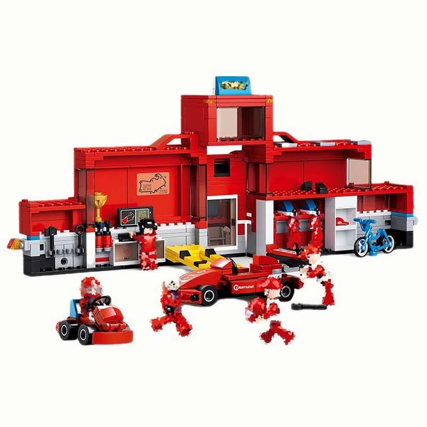 City Repair Truck Building Block Set with Formula Car and Karting F1 Formula Custom Garage,Race Car Custom Garage,Car Tuning Shop 557Pcs