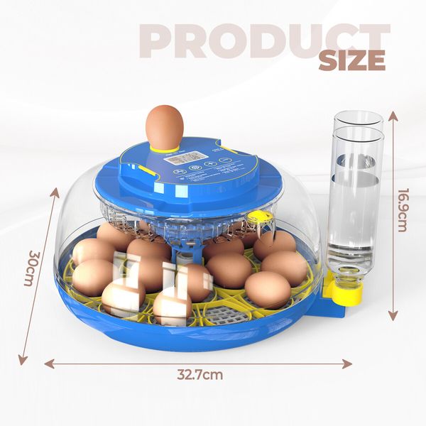 18 Eggs Incubator Hatcher Automatic Double Layer Hatching Machine for Chicken Duck Quail Bird Goose Turkey with Auto Turner Water Adding LED Candler