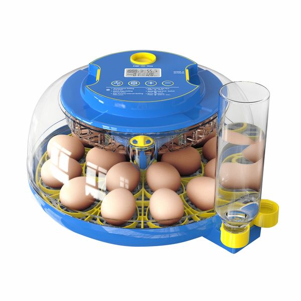 18 Eggs Incubator Hatcher Automatic Double Layer Hatching Machine for Chicken Duck Quail Bird Goose Turkey with Auto Turner Water Adding LED Candler