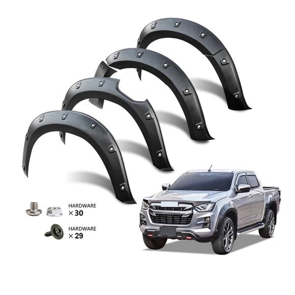 Pocket style Fender Flares Wheel Arch  Fits Isuzu D-MAX DMAX 2011 - 2018 Black Textured