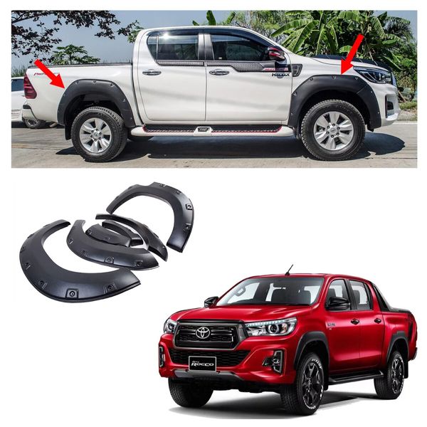 Matt Black Fender Flares Wheel Arch for Toyota Hilux Revo Rocco Dual 2015-2020