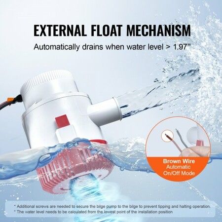 Bilge Pump 3000GPH Automatic Submersible Boat Bilge Water Pump with Float Switch 40 mm Outlet Diameter Small Boat Bilge Pump Marine Electric Bilge Pump