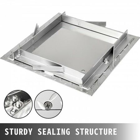 Recessed Manhole Cover 11.8\"x11.8\" Clear Opening Galvanized Steel Drain Cover Overall Size 14.5\"x14.5\" Sealed Square Manhole Cover and Frame Steel