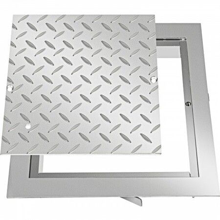 Recessed Manhole Cover 11.8\"x11.8\" Clear Opening Galvanized Steel Drain Cover Overall Size 14.5\"x14.5\" Sealed Square Manhole Cover and Frame Steel