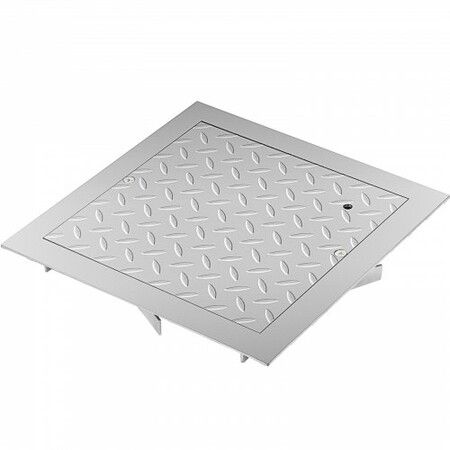 Recessed Manhole Cover 11.8\"x11.8\" Clear Opening Galvanized Steel Drain Cover Overall Size 14.5\"x14.5\" Sealed Square Manhole Cover and Frame Steel