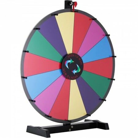 24 inch Spinning Prize Wheel 14 Slots Tabletop Spinner Heavy Duty Roulette Wheel with a Dry Erase and 2 Markers Win Fortune Spin Games in Party Pub Trade