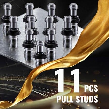 Pull Stud 11pcs Rigid Retention Knobs CAT 40 45 Degree Knob with Stud 2.28"Retention Tool Made of 20CrMnTi for HAAS CNC Tool Holder Mitsubishi Toshiba