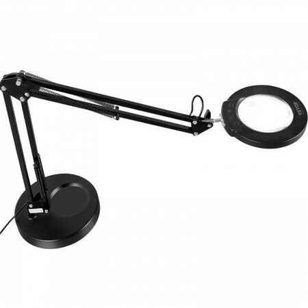 Magnifying Glass with Light and Stand 5X Magnifying Lamp 4.3" Glass Lens Base and Clamp 2-in-1 Desk Magnifier with Light 64 LED Lights 5 Color Modes