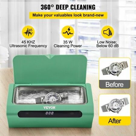 Ultrasonic Cleaner Ultrasound Cleaning Machine 500ML Green for Jewelry