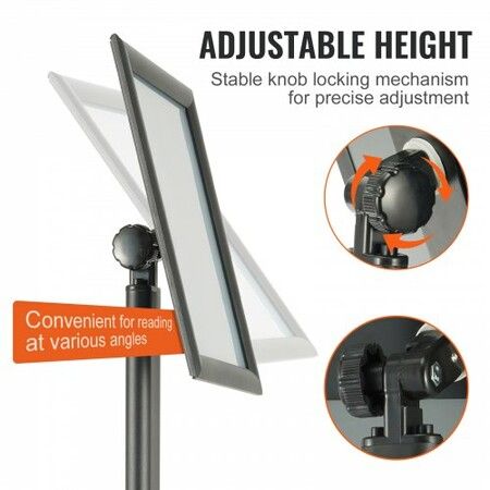 Pedestal Sign Holder 21.59x 27.94 cm Vertical and Horizontal Adjustable Poster Stand Heavy-Duty Floor Standing Sign Holder with Metal Base