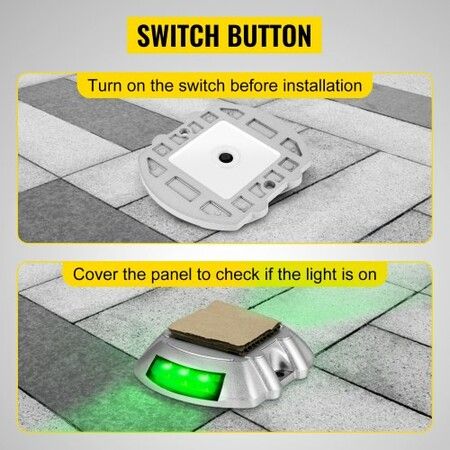 Solar Driveway Lights 4-Pack LED Pathway Lights Dock Path Step Road Green