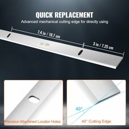 33.1 cm Planer Blades Knives Premium HSS Material for Carpentry DIY 3-Pack