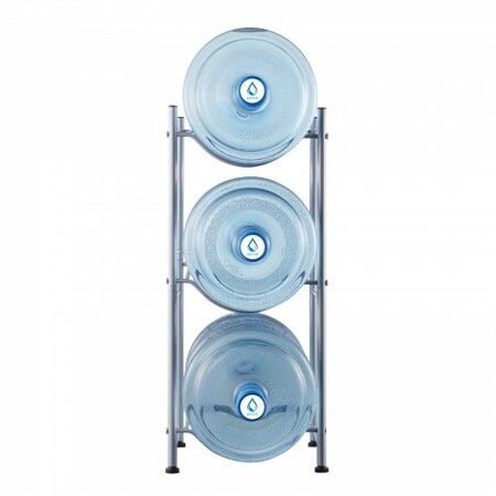 3 Tiers Water Jug Holder Single Row Water Bottle Rack for 3 Bottles Silver