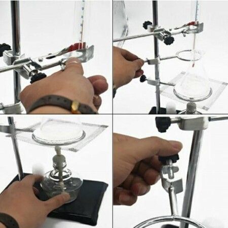 Laboratory Grade Metalware Set - Support Stand Premium Iron Material Laboratory Stand Support Lab Clamp Flask Clamp Condenser Stand 60cm