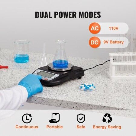 Analytical Balance Lab Scale 600g x 0.01g 6 Units Conversion Electronic