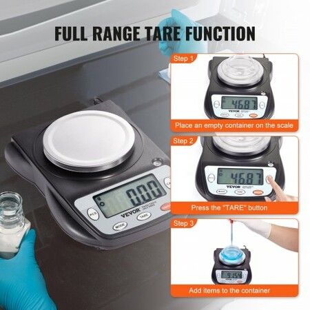 Analytical Balance Lab Scale 600g x 0.01g 6 Units Conversion Electronic