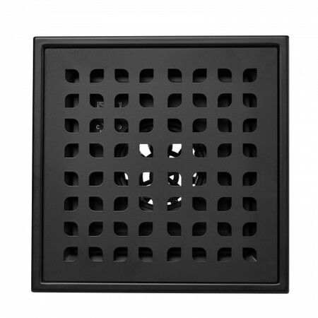 406mm Linear Shower Drain with Square Pattern GrateBrushed 304 Stainless Steel Rectangle Shower Floor Drain Sleek Linear Drain with Hair Strainer Matte