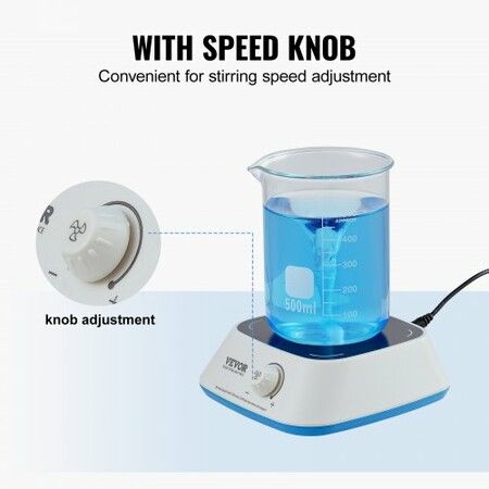 Magnetic Stirrer 0-2000 RPM Stir Plate with Adjustable Speed Knob 3000mL Plate Stirrer Kit Stir Bar Included