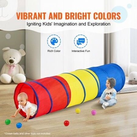 Kids Play Tunnel Tent for Toddlers Colorful Pop Up Crawl Tunnel Toy for Baby or Pet Collapsible Gift for Boy and Girl Play Tunnel Indoor and Outdoor Game