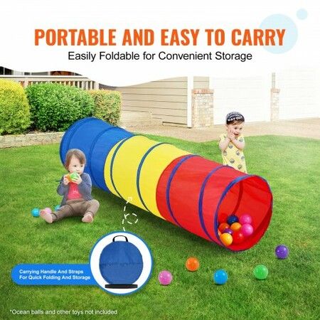 Kids Play Tunnel Tent for Toddlers Colorful Pop Up Crawl Tunnel Toy for Baby or Pet Collapsible Gift for Boy and Girl Play Tunnel Indoor and Outdoor Game