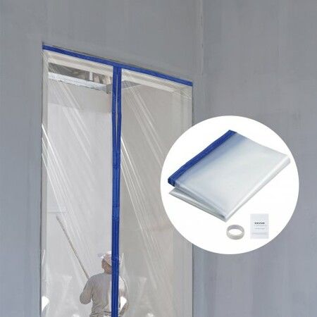 Dust Barrier 7.5 x 4 Ft Dust Barrier Door Kit with Magnetic Self-Closing