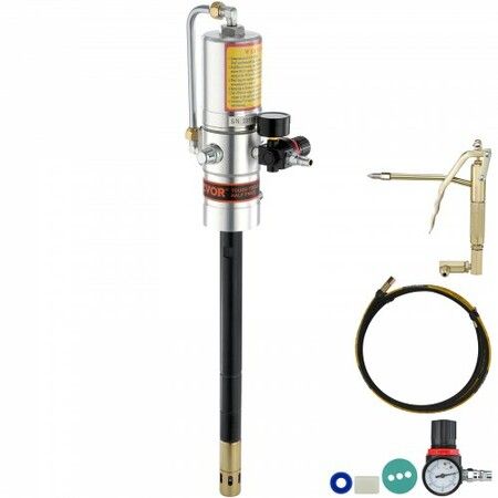 Grease Pump 50:1 Pressure Ratio Air Operated Grease Pump w/ 3.88 m High Pressure Hose & Grease Gun Pneumatic Grease Pump Portable Lubrication Grease Pump