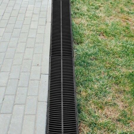 Drainage Trench Driveway Channel Drain Kit Plastic Grate-5.8