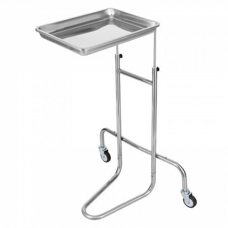 Stainless Steel Lab Cart with Single Tray & 2 Silent Wheels for Lab Clinic