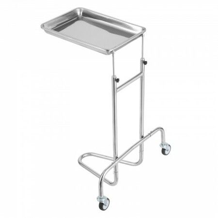 Stainless Steel Lab Cart with Single Tray & 2 Silent Wheels for Lab Clinic