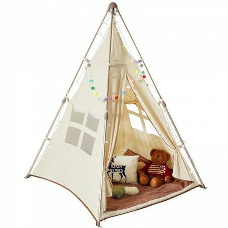 Kids Play Tent Teepee Tent for Kids 1-5 Years Old Foldable Toddler Tent with Mat and Carrying Bag Tent for Kids with Windows for Indoor and Outdoor