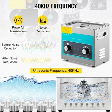 Knob Ultrasonic Cleaner 3L 40kHz Ultrasonic Cleaning Machine Knob Control Sonic Cleaner 304 Stainless Steel Ultrasonic Cleaner Machine with Heater & Timer