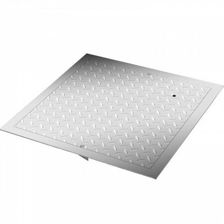 Recessed Manhole Cover 50 x 50 cm Clear Opening Galvanized Steel Drain Cover Overall Size 57 x 57 cm Sealed Square Manhole Cover and Frame Steel