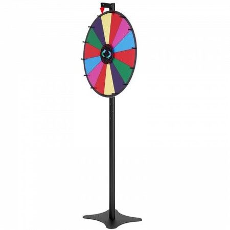 24 inch Spinning Prize Wheel 14 Slots Spinning Wheel Roulette Wheel with a Dry Erase and 2 Markers Tabletop or Floor Standing Win Fortune Spin Games