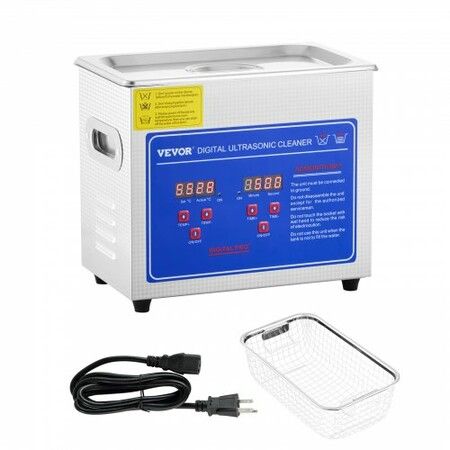 Ultrasonic Cleaner Machine 3L Stainless Steel Ultrasonic Cleaning Machine Digital Heater Timer Jewelry Cleaning for Commercial Personal Home Use (3L)