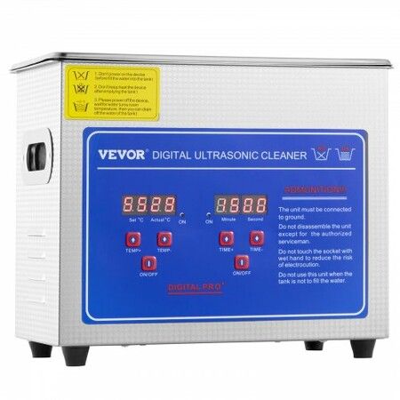 Ultrasonic Cleaner Machine 3L Stainless Steel Ultrasonic Cleaning Machine Digital Heater Timer Jewelry Cleaning for Commercial Personal Home Use (3L)