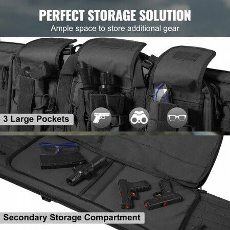 Rifle Bag 42 inch Tactical Double Long Gun Bag for 2 Rifles & 2 Pistols