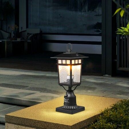 2 PCs Dusk to Dawn Outdoor Lamp Post Light Fixture 400 mm Pole Pier Mount