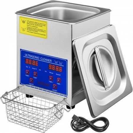 Ultrasonic Cleaner 2L Jewelry Cleaning with Digital Timer Ultrasonic Cleaning Machine for Jewellery Rings Watches Eyeglasses Dentures Coins Metal Parts