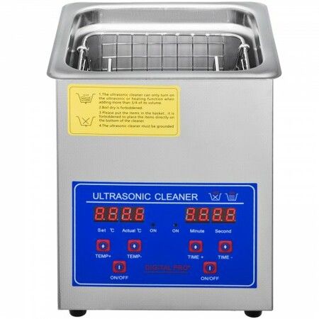 Ultrasonic Cleaner 2L Jewelry Cleaning with Digital Timer Ultrasonic Cleaning Machine for Jewellery Rings Watches Eyeglasses Dentures Coins Metal Parts