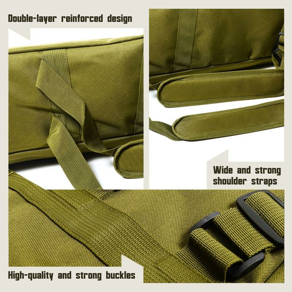 1.2m Rifle Gun Bag Shotgun Case Hunting Shooting Gear Accessories Equipment Firearm Storage Carrying Backpack with Front Pouches Hand Shoulder Straps