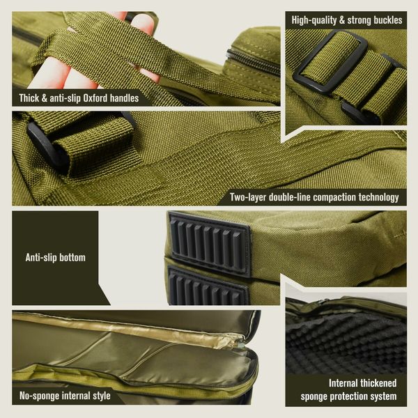 1.2m Rifle Gun Bag Shotgun Case Hunting Shooting Gear Accessories Equipment Firearm Storage Carrying Backpack with Front Pouches Hand Shoulder Straps