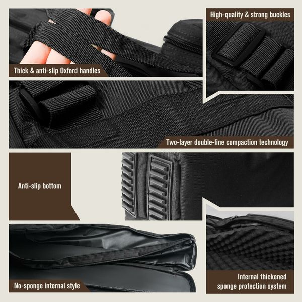 1.2m Rifle Bag Gun Case Shotgun Shooting Hunting Gear Equipment Accessories Firearm Carrying Storage Backpack with Front Pouches Hand Shoulder Straps