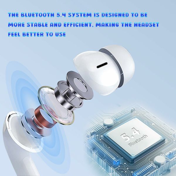 Language Translator Earbuds Real Time Translation Earbuds with 144 Languages Supported,ANC Noise Cancelling,Bluetooth,Smart Touch Screen Housing (White)