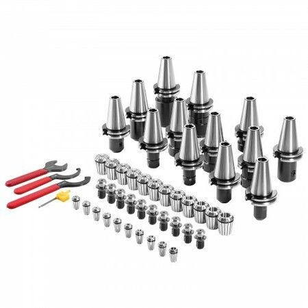 CAT40 Collet Holder ER 16/32 Collet Set 35 PCs SLN FMB ER16/32 APU Tool Holders Spring Steel Collet Chucks with 10 Pull Studs and 3 Wrenches for Milling Machine Drill Presses Boring Machine